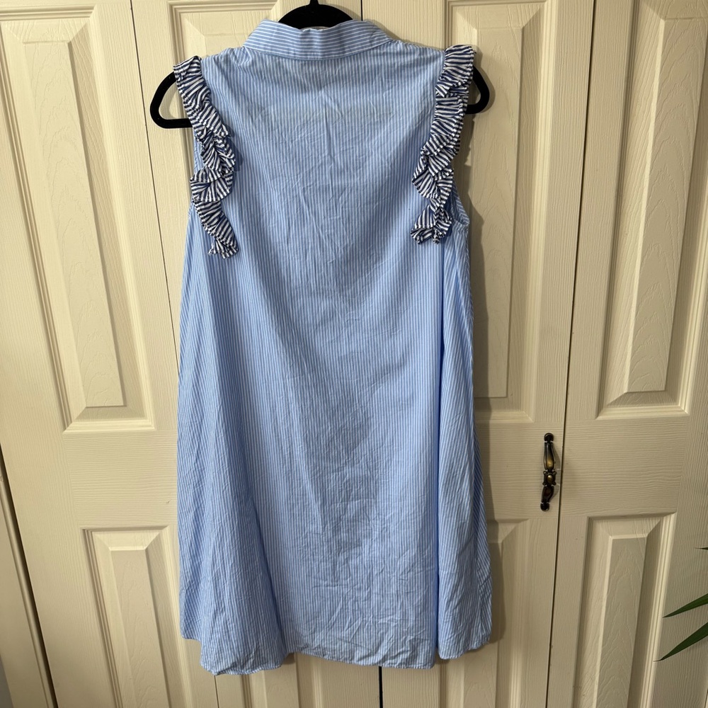 Philosophy Striped Ruffled Sleeveless Dress Women’s Size Medium - Picture 7 of 9
